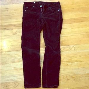 Kut Diana skinny black velvet corduroy